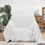 MEETSKY White Couch Cover Sofa Covers Slipcover for Loveseat Recliner Chair Futon, Washable Protector Thick Breathable Fabric, Living Room/Bedroom Decoration (71"x 91", Medium, White) MEETSKY