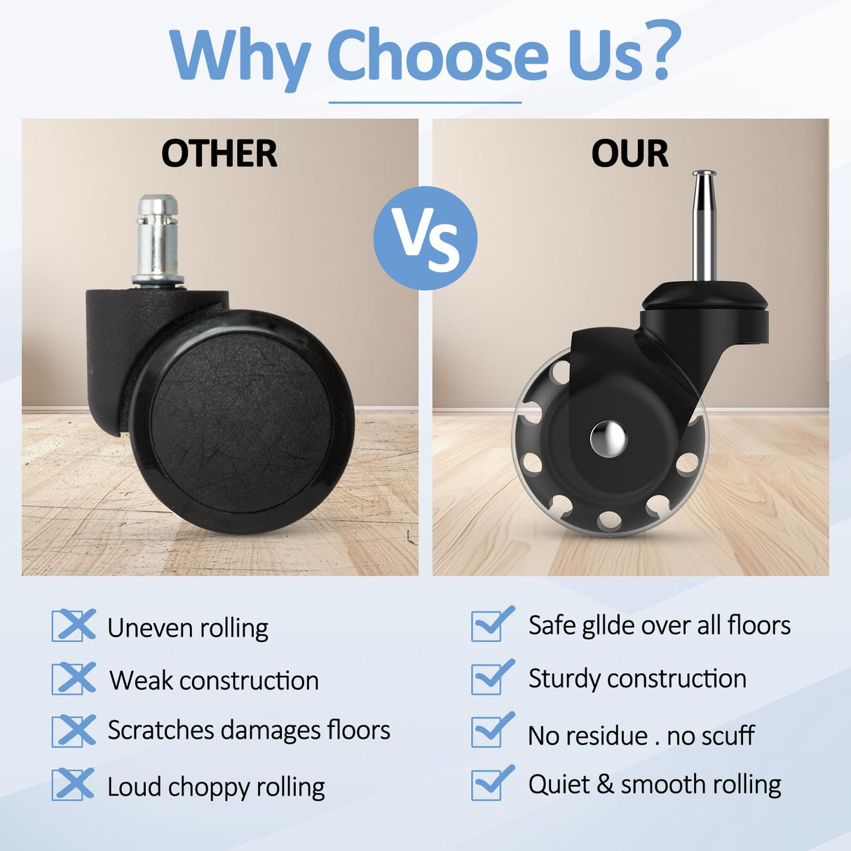 2 inch Ball Caster Wheels，Casters Set of 4 Ball Bearing Steel Stem,Casters for Furniture Legs Using for Hardwood Floor,Ball Casters for Cabinet,Workbench,Cart（Casters Set of 4 Heavy Duty Apllamo