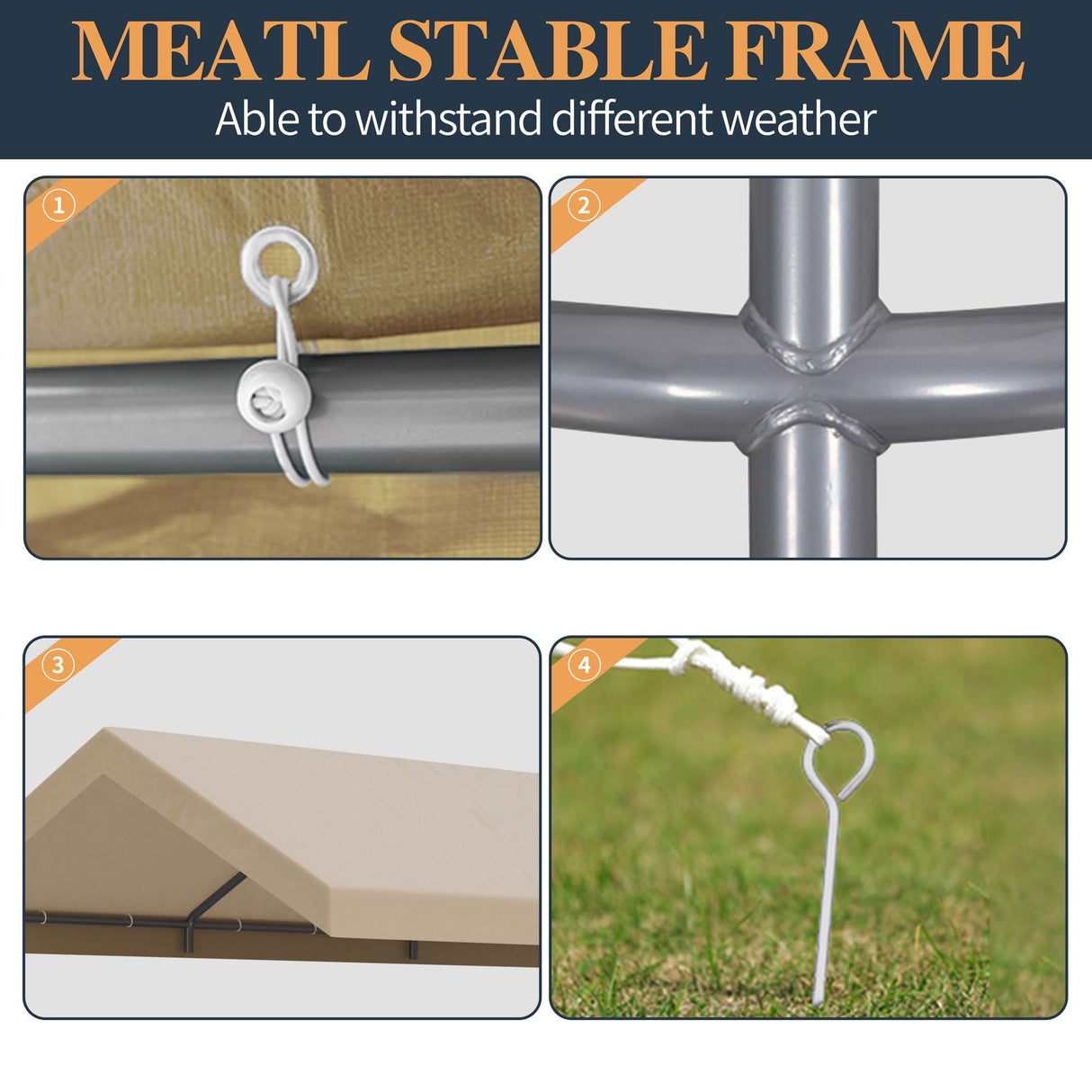 Shintenchi 10x20ft Heavy Duty Carport with UV Resistant Canopy, Powder-Coated Steel Frame, Easy to Assemble Portable Garage, Stable Carport for Car, Bike, Camp, Outdoor Storage (Khaki) Shintenchi