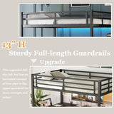 Bellemave Full Size Metal Loft Bed with L Shaped Desk and Wardrobe, Heavy Duty Loft Bed Frame with Storage Stairs, LED Loft Bed Frame with Charging Station & Safety Guardrails, Black Bellemave