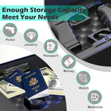 QINGENO Smart Gun Safe with Security Cable - Biometric Pistol Safe for 2 Handgun 3 Ways Quick Access with Fingerprint/Keypad/Key, for Nightstand Bedside Home with LCD and Voice Guide (White) QINGENO