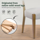 RNKSFX Wooden Dining Chairs Set of 8 Upholstered Kitchen & Dining Room Linen Fabric Chairs Mid Century Modern Dining Woven Chairs Low Back, Beige Fabric RNKSFX