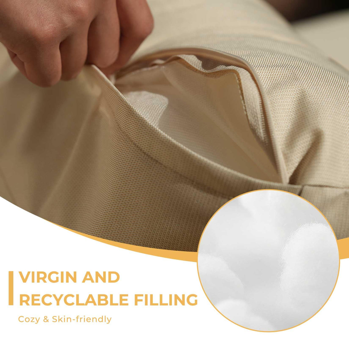 Grand patio 4-Piece Wicker Patio Furniture Set, Boho Outdoor Sectional Sofa with Water Resistant Thick Cushions (Coffee Table Not Included), Cream Grand patio