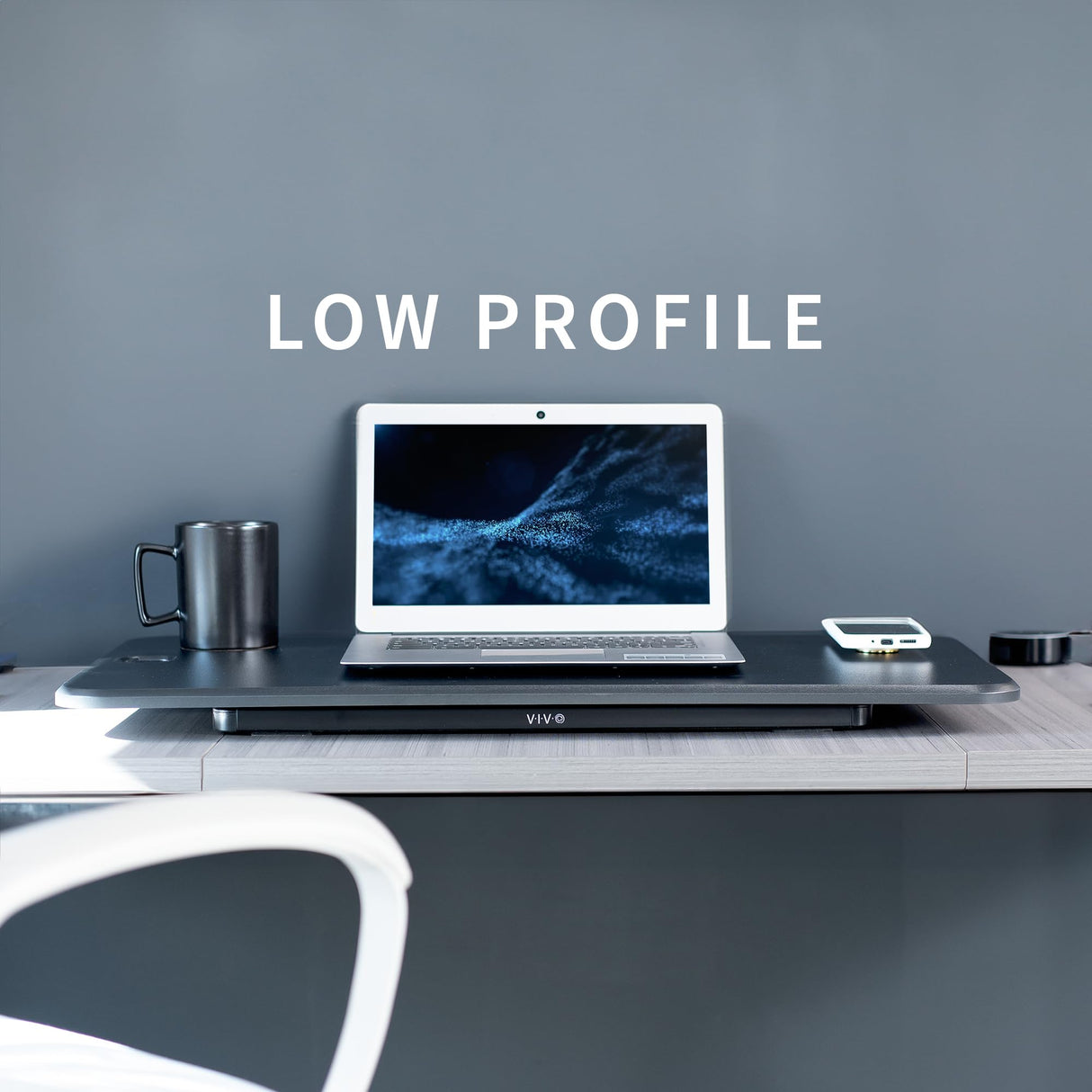 VIVO Ultra-Slim 32 Inch Single Top Height Adjustable Standing Desk Riser, Compact Sit Stand Desktop Converter for Monitor or Laptop, Black, DESK-V032J VIVO