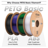eSUN PETG Filament 1.75mm, High Toughness Glossy PETG 3D Printing Filament, 1KG Spool (2.2 LBS) 3D Printer Filament, Solid White eSUN