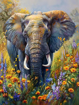 SKRYUIE Paint by Numbers Elephant for Adults, Acrylic Oil Painting by Numbers Kits for Beginner with Paintbrushes Brushes Art Crafts Canvas for Home Decor 16x20 inch / 40x50 cm B43281 SKRYUIE