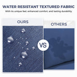 Grand patio 8-Piece Patio Furniture Set with 47" Fire Pit Table, Outdoor Conversation Set & 50,000 BTU 47 Inch Rectangle Propane Fire Pit with Water Resistant Blue Thick Cushions, Brown Grand patio