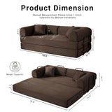 NNQ Compressed Sofa - Convertible Sofa Bed, Corduroy Compression Boneless Couch in a Box, Comfy Modular Foldable Floor Sleeper Sofa for Bedroom, Living Room (Corduroy Fabric, Brown) NNQ