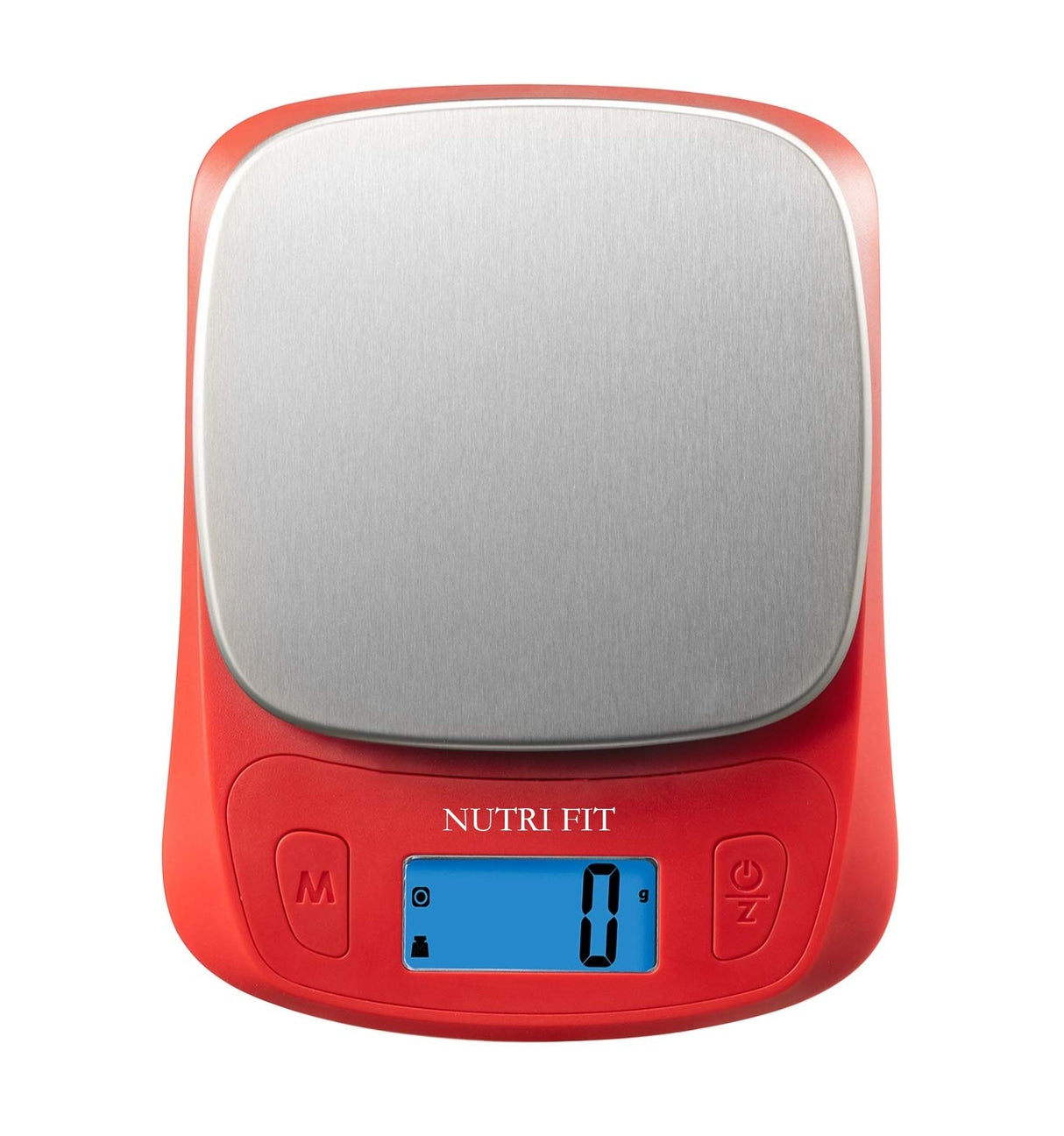 NUTRI FIT Ultra Slim Food Scale Digital Kitchen 1g Increment Measure in lb oz ml High Precision Weight in Grams and oz for Coffee Making, Meal Prep - Red/Stainless Steel NUTRI FIT