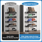 DEYILIAN Free Standing Shoe Racks, 5 Tier Shoe Rack for Entryway Shoe Storage Narrow Shoe Rack Holds 10 Pairs of Shoes with Slanted Space Saving Shoe Shelf Shoe Organizer for Closet Black DEYILIAN