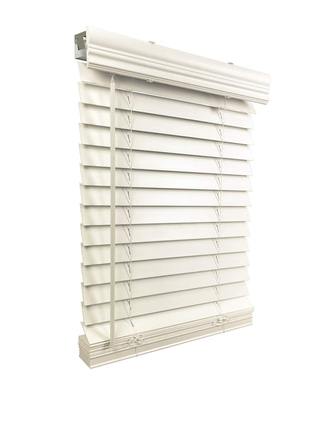 US Window And Floor 2" Faux Wood 35" W x 60" H, Inside Mount Cordless Blinds, 35 x 60, White (Fit a window 35.5" wide) US Window And Floor