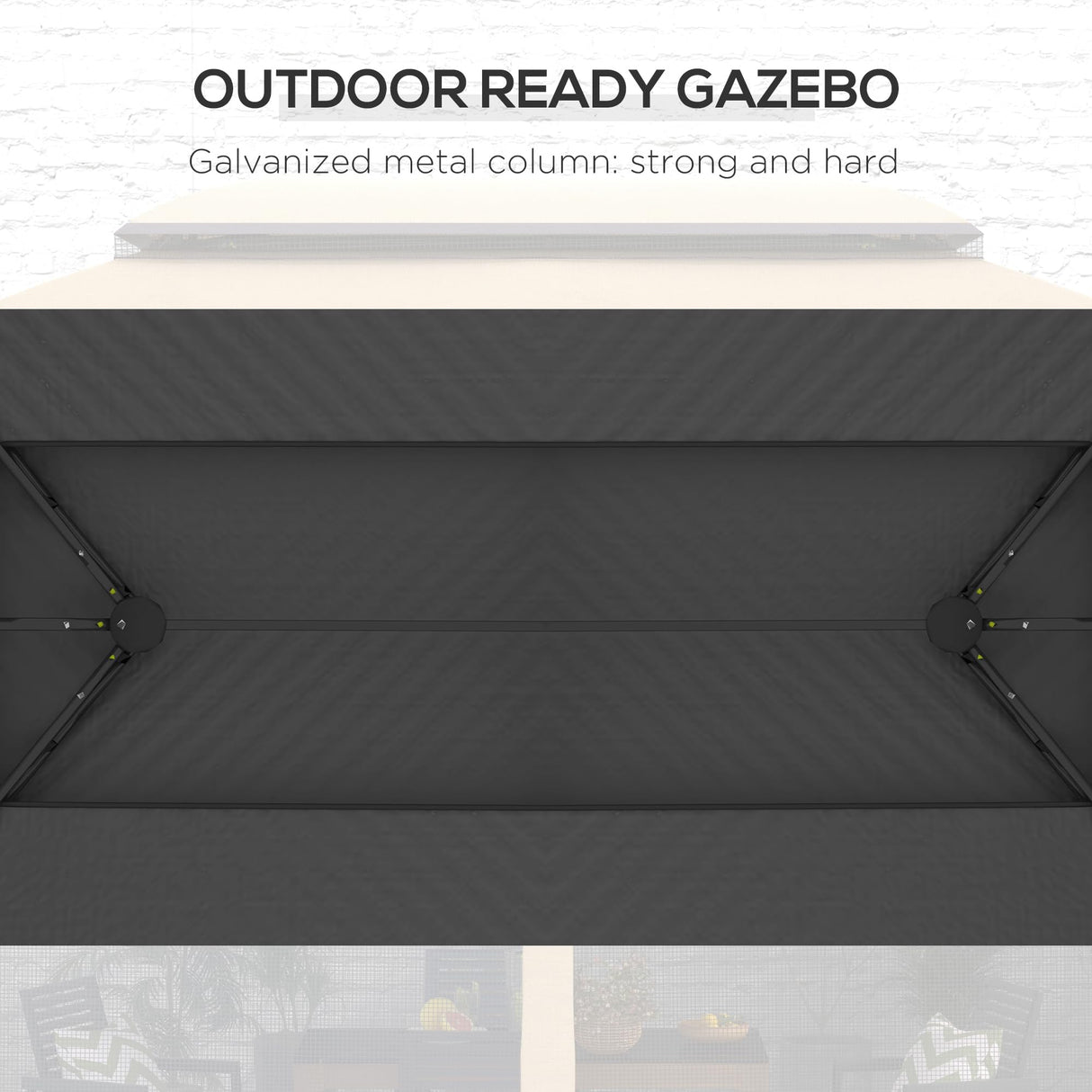 Outsunny 10' x 13' Patio Gazebo, Outdoor Gazebo Canopy Shelter with Netting, Vented Roof, Steel Frame for Garden, Lawn, Backyard, and Deck, Beige Outsunny