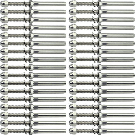 Sowtowe 3/16 T316 Stainless Steel Stud Tensioner Cable Railing Hardware 60pcs，for Wood & Metal Posts Cable Railing System Kit Sowtowe