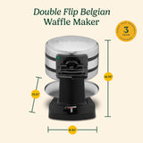 Cuisinart WAF-F40 Double Flip Belgian Waffle Maker, 1400 watts, New Black/Stainless Cuisinart