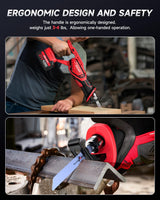 Reciprocating saw, Enhanced 3500 SPM Low Noise Brushless Motor, High-Performance 2*21V 4.0 Ah Batteries Extended Standby, 8 pcs Versatile Alloy Steel Blade Set Easily Cut Through Wood, Metal, ABS etc. Eioehtl