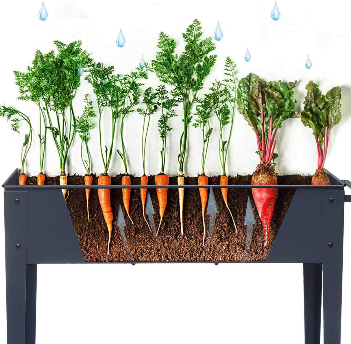 FOYUEE Raised Planter Box with Legs Outdoor Elevated Garden Bed On Wheels for Vegetables Flower Herb Patio FOYUEE