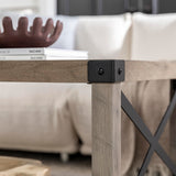 Walker Edison Sedalia Modern Farmhouse Metal X Coffee Table, 40 Inch, Grey Wash Walker Edison