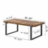 EXCEFUR Modern Coffee Table, Industrial Wood and Metal Center Table, Cocktail Tea Table for Living Room Home Office, Rustic Brown, 44 Inch EXCEFUR