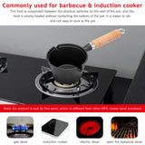 6 Pieces Iron Basting Pot and Brush for Grilling Barbecue Accessories 18 Inches Grill Basting Brush Wooden Long Handle BBQ Mop Brush for Sauce with Extra Replacement Heads and Saucepan for Grilling Nuogo