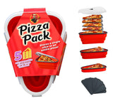 The Perfect Pizza Pack™ - Reusable Pizza Storage Container with 5 Microwavable Serving Trays - BPA-Free Adjustable Pizza Slice Container to Organize & Save Space, Red PIZZA PACK