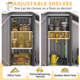 AECOJOY Outdoor Storage Cabinet Waterproof with Shelves and Lean to Open-Sided Firewood Racks, Vertical Tall Garden Storage Sheds, Garden Sheds & Outdoor Storage Cabinet Weatherproof for Patio AECOJOY