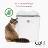 Catit PIXI Top-Entry Litter Box – Modern, Leak-Proof Cat Litter Box with Anti-Tracking Lid, Easy-Clean Design, Seamless & BPA-Free – Reduces Litter Mess, Minimalist Style, Large Space for Cats Catit