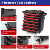 MHEOMTME Rolling Tool Chest with Drawers, Craftsman Tool Box Organizer, Toolbox Cabinet with Keyed Locking System, 7 Drawer Tool Storage Cart on Wheels for Garage, Workshop and Repair Room, Black MHEOMTME