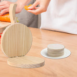 5 Inch Round Wooden Tortilla Press Maker Hardwood Mexican Tortillera Presser,Wood Flour Tortilla Press for Homemade Mexican Tortillas, Roti, Burritos, Taco - Shiny Wood Leefasy