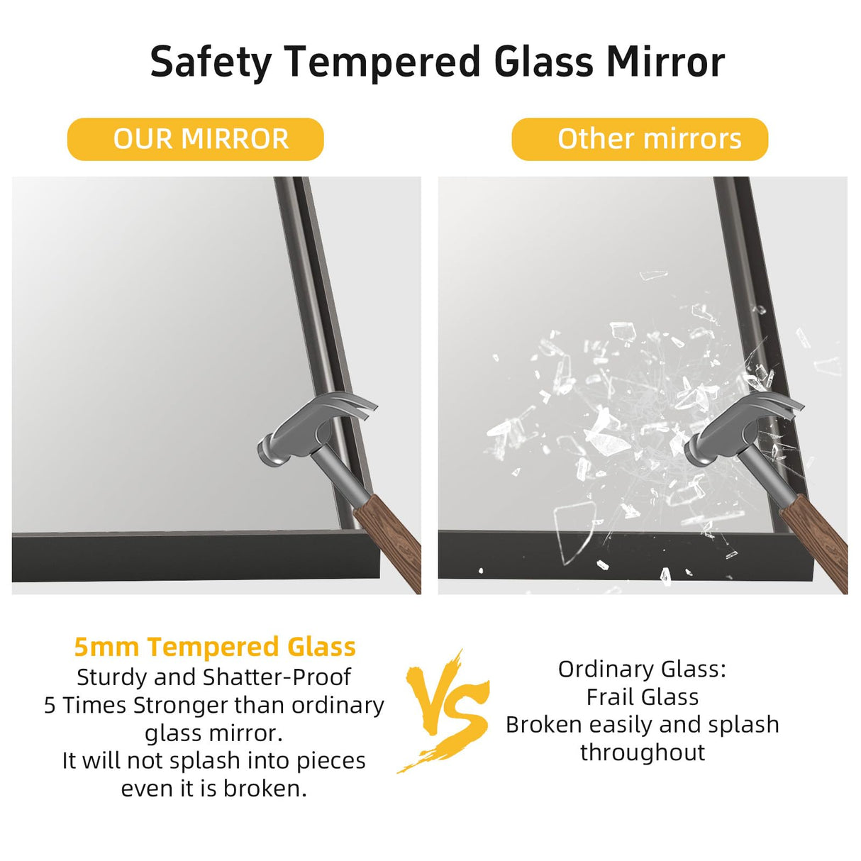 Dimelax Black Vanity Wall Mirror, 22x 30 Inch Rectangular Bathroom Mirrors for Over Sink, Aluminum Metal Framed Mirror, Tempered Glass, Anti-Rust, Wall Farmhouse Mirrors (Horizontal/Vertical) Dimelax