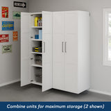 Sauder GarageCore 83" Deep Cabinet & Door Bundle, White Finish Sauder