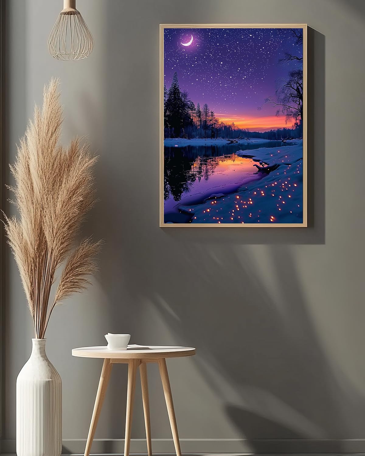 Starry Night Diamond Art Kits for Adults, Crafts 5D Diamond Painting Dot Kit for Adult Beginners, Nature Landscape DIY Round Dots Full Drill Diamonds Paintings Arts for Home Wall Decor Gifts 12X16 In Luckyrichrui