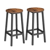 VASAGLE Bar Stools, Set of 2 Bar Chairs, Steel Frame, 25.2 Inch Tall, for Kitchen Dining, Easy Assembly, Industrial Design, Rustic Brown and Black ULBC32X VASAGLE
