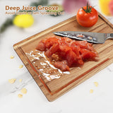 Acacia Wood Cutting Board Set with Juice Groove (3 Pieces), Organic Wooden Cutting Boards for kitchen, Butcher Block Cutting Board for Meat, Vegetable, Wooden Chopping Board 15x10, 12x8, 9x6 inch AIDEA