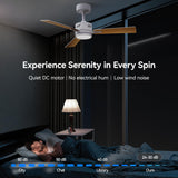 SUNMORY Ceiling Fans with Lights and Remote, 42 Inch Modern Ceiling Fan with Light, Reversible DC Motor, Dimmable LED, 3CCT, Quiet, Small Ceiling Fan for Bedroom/Living Room/Patios, White SUNMORY