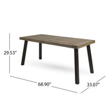 Christopher Knight Home Della Outdoor Acacia Wood Dining Table with Metal Legs, Grey Finish / Rustic Metal Christopher Knight Home