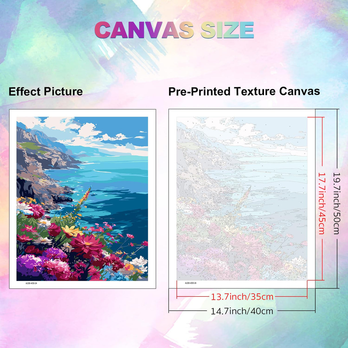 Ocean Paint by Number Adult,Canvas Paint by Numbers for Adults Landscape,DIY Acrylic Oil Paint by Number for Adults for Home Decor Gift 16x20 HITIRECOVI