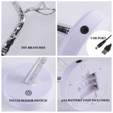 PXBNIUYA 108 LED Sparkly Fairy Tree Lamp, Warm White, Remote Control, USB/Battery, 8 Modes, DIY Bonsai Decor, Festival Decoration Light PXBNIUYA