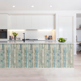 practicalWs 17.71''×396.8''Blue Distressed Wood Wallpaper Self-Adhesive Peel and Stick Wall Paper Vintage Wood Panel Interior Film Surfaces Easy to Clean practicalWs