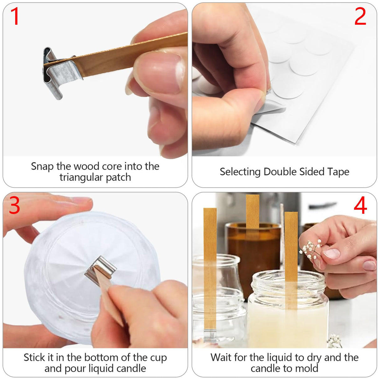 BBzealotry 301Pcs Wood Wicks for Candles Making,Wooden Candle Wicks,with Trimmer Natural Crackling Wooden Wicks for DIY Candle Making BBzealotry