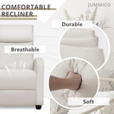 JUMMICO Recliner Chair Adjustable Home Theater Single Recliner Sofa Furniture with Thick Seat Cushion and Backrest Modern Living Room Recliners (Fabric, Beige) JUMMICO