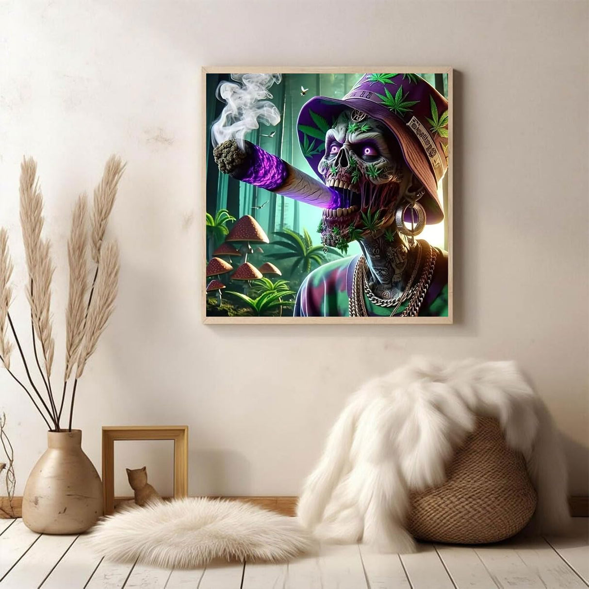 KTHOFCY 5D DIY Diamond Painting Kits for Adults, Halloween Skeleton Man Full Drill Embroidery Cross Stitch Crystal Rhinestone Paintings Pictures Arts Wall Decor Painting Dots Kits 13.7X13.7inch KTHOFCY