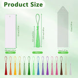 Solaradgy 30 Sets Blank Sublimation Bookmarks Double Sided with Clear Bookmark Sleeves and Colorful Tassels for Crafts Heat Transfer Aluminum Metal DIY Bookmarks with Hole for Gifts Solaradgy