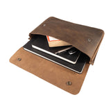 Hide & Drink, Vintage Folder Document Holder, File Case, A5 Binder, Envelope Portfolio, Full Grain Leather, Handmade, Bourbon Brown Hide & Drink