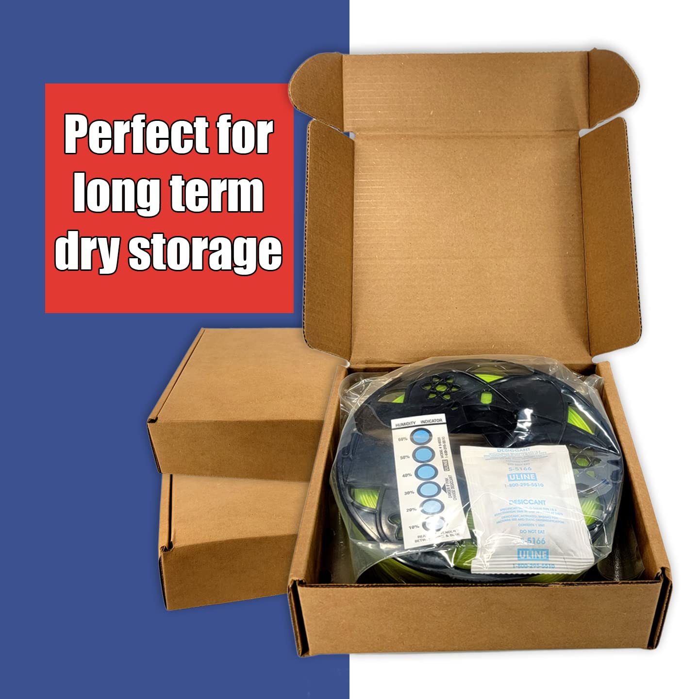 3D Printer Filament Storage Bags (Pack of 5): 5 Resealable 5 Mil Nylon/Plastic, 5 Large Oversize Rechargeable Clay Desiccant Drying Packs, 5 Humidity Indicator Cards by NetSellsIt - WoodArtSupply