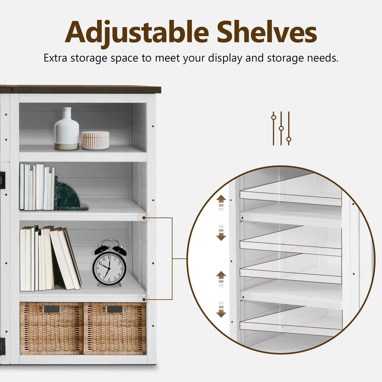 Lovupet Solid Wood Dog Crate Furniture, Medium Dog Cage with Adjustable Shelf and Storage Cabinet, 1775 Lovupet