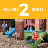 Step2 Clubhouse Climber, Kids Outdoor Playset, Backyard Playground Set, 2 Slides, Climbing Wall, Elevated Playhouse, Outside Jungle Gym, For Toddlers 2-6 Years Old Step2