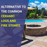 American Fireglass Medium Lava Rock, 1/2" - 1" | Use in Fireplace, Fire Pit or Bowl | Outdoor & Indoor Volcanic Rock for Natural Gas or Propane Fires | Decorative Landscaping | 10 lb Bag American Fireglass