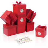 Elephant-package 12Pack Red 6Inch Gift Boxes with Lids, Squared Boxes with Lids Perfect for Christmas, Valentine’s Day, Birthday Present Packing, Party Favor, New Year. Elephant-package