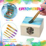 Kenning 24 Pack Small Wooden Box 2.7 x 2.7 x 1.6 Inch Natural Pine Wood Container Unfinished Treasure Chest Mini Wooden Jewelry Box Unpainted Small Treasure Chest with Lids for DIY Crafts Kenning