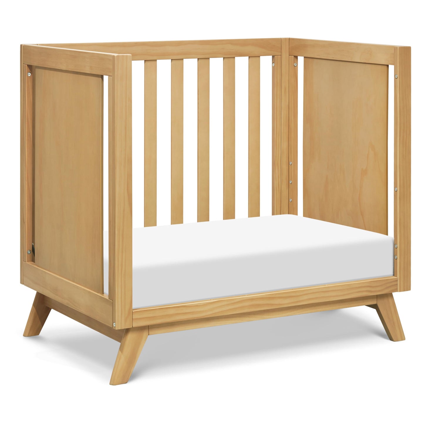 DaVinci Otto 3-in-1 Convertible Mini Crib with 4" Mattress in Walnut, Greenguard Gold Certified